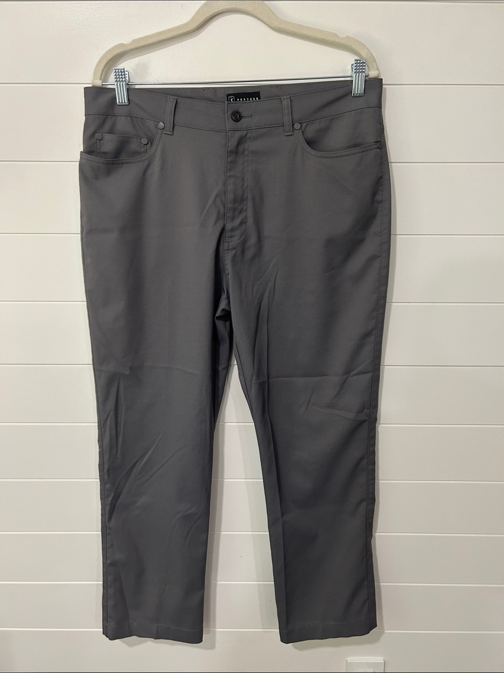 PGA Tour Men’s Slim Golf Pants - Charcoal Gray